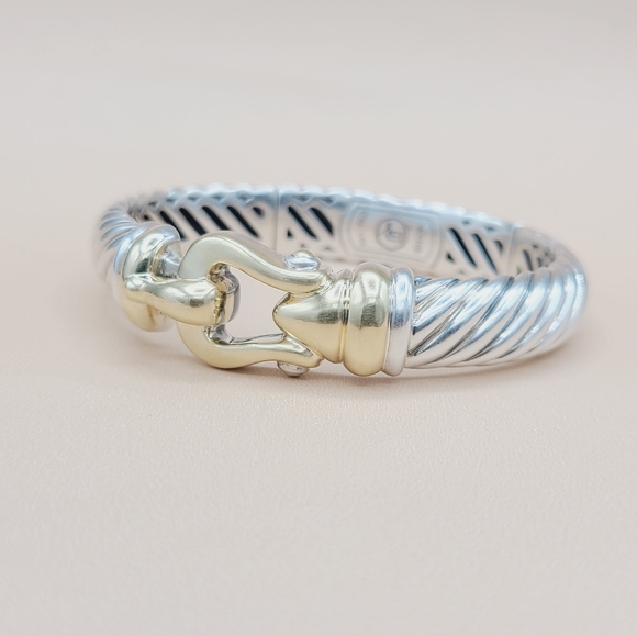 David Yurman 10mm Waverly Cable Bracelet With Gold - Picture 2 of 14